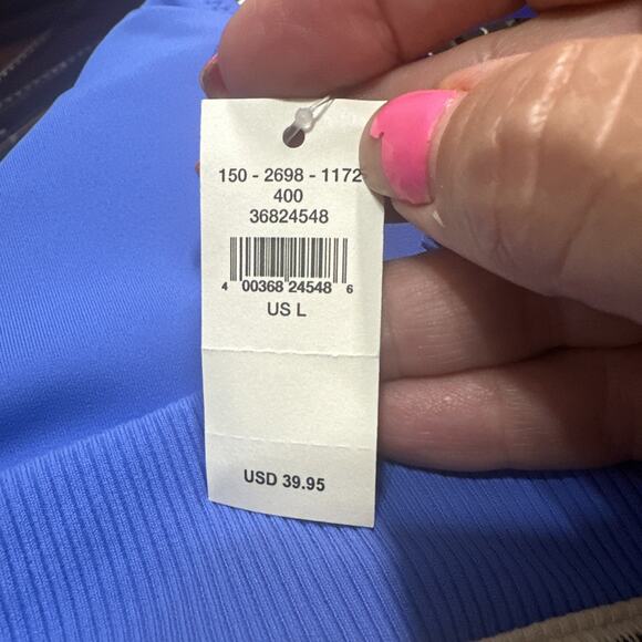 Aerie By Offline Blue Sports Bra Stretch Padded Ribbed Medium Support Size Large - Picture 8 of 8